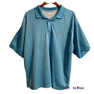 Columbia XL PFG Polo Shirt Blue White Short Sleeve Omni Shade Vented Fis…